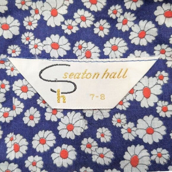 Vintage 60s/70s SEATON HALL Blue Sleeveless Teen Schoolgirl Pinafore Size 7/8 - Picture 4 of 8